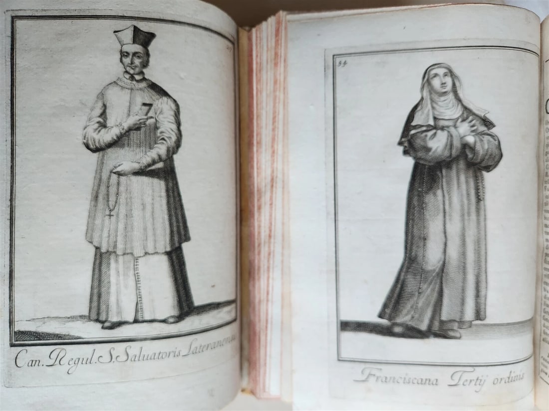 1706 ORDER of MILITANT CHURCH illustrated w/ 244 PLATES 2 VOLS antique VELLUM - 9