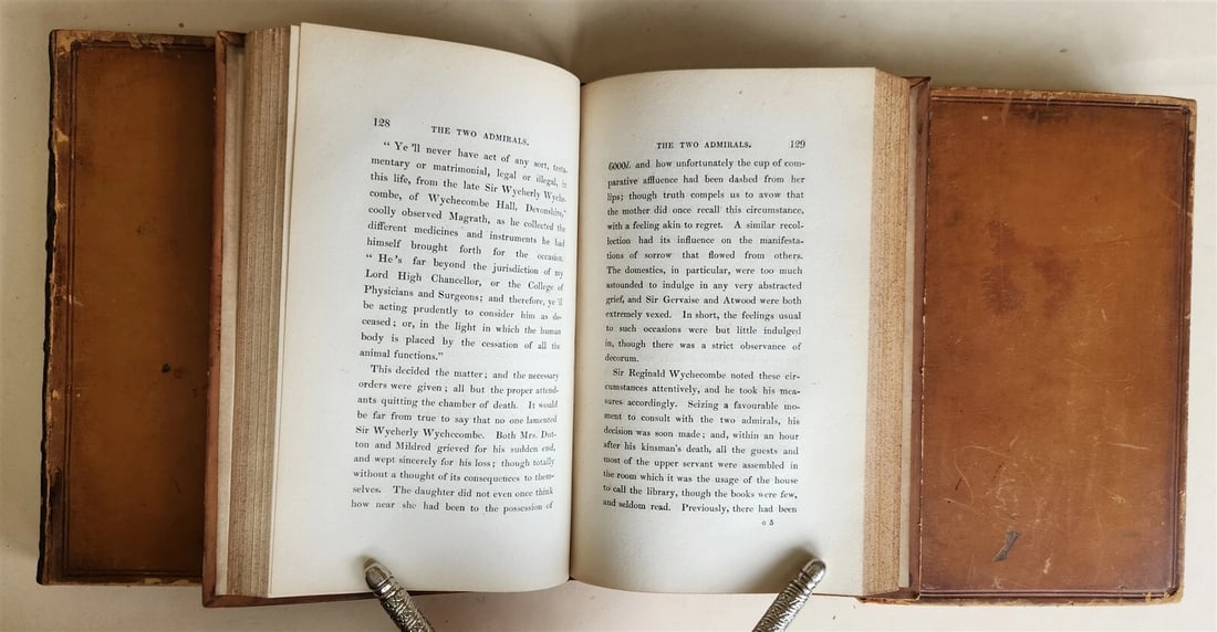 1842 TWO ADMIRALS TALE OF THE SEA by FENIMORE COOPER antique 1st ENGLISH EDITION - 8