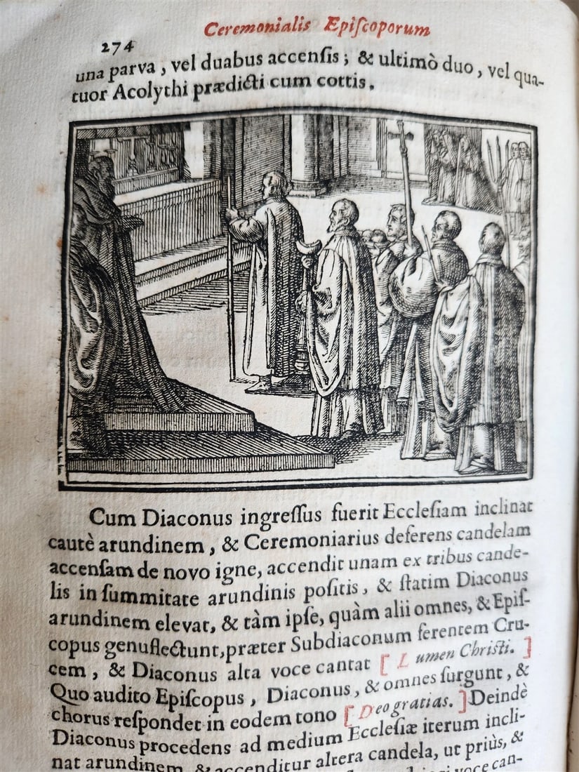 1713 CEREMONIALE EPISCOPORUM antique ILLUSTRATED VELLUM BINDING - 15