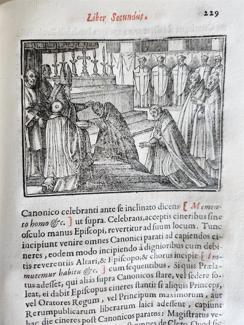 1713 CEREMONIALE EPISCOPORUM antique ILLUSTRATED VELLUM BINDING - 19