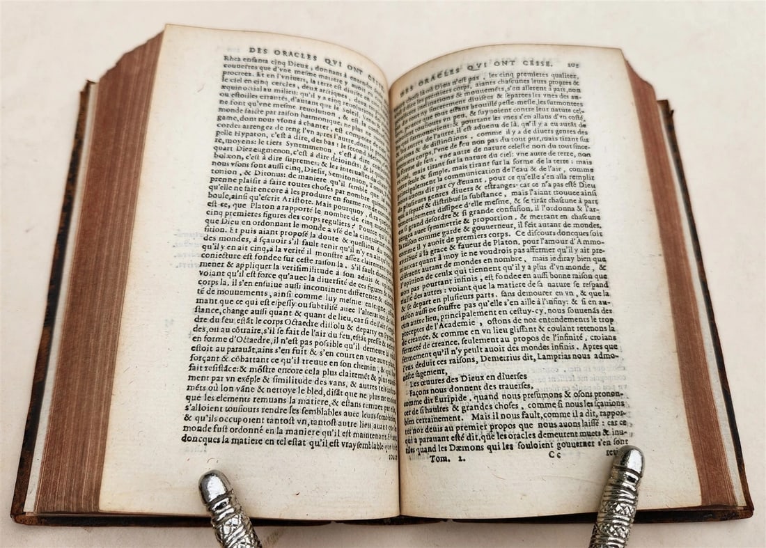 1576-1577 PLUTARCH 2 VOLUMES antique in FRENCH ANCIENT PHILOSOPHY 16th CENTURY - 6