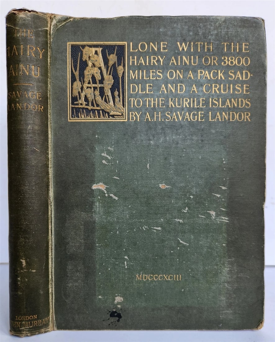 1893 Alone with Hairy Ainu Cruise to Kurile Islands antique ILLUSTRATED Japan - 2