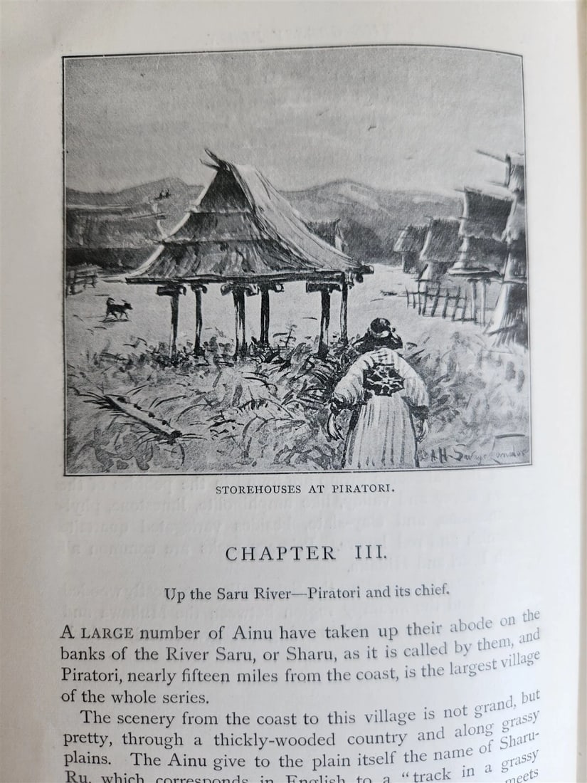 1893 Alone with Hairy Ainu Cruise to Kurile Islands antique ILLUSTRATED Japan - 3