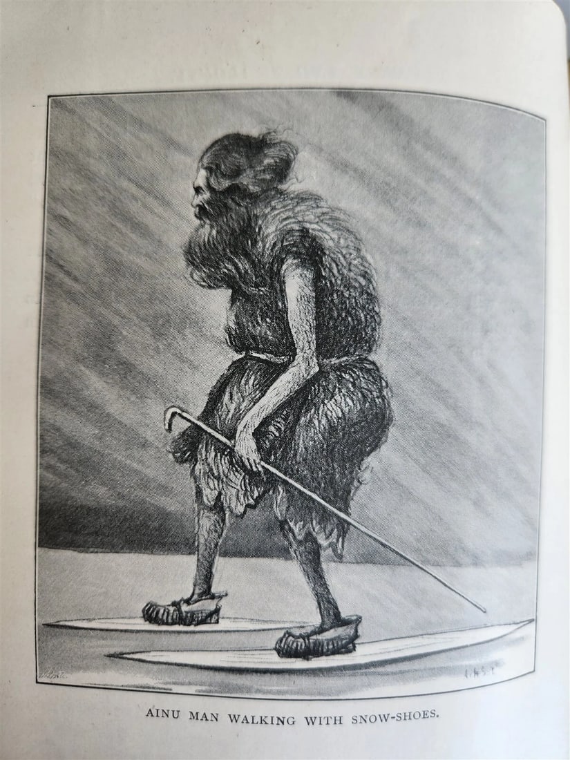 1893 Alone with Hairy Ainu Cruise to Kurile Islands antique ILLUSTRATED Japan - 9