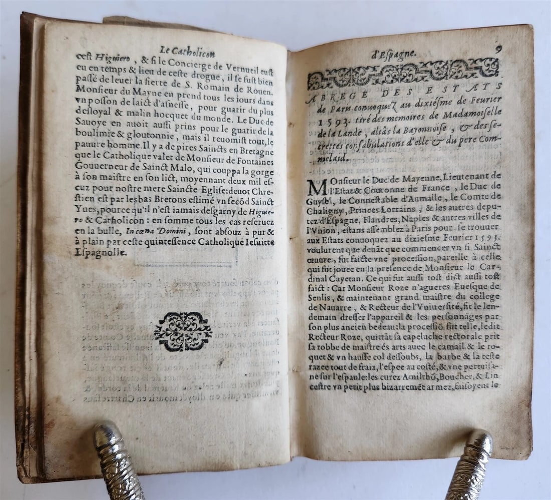1595 SATYRE MENIPPEE ILLUSTRATED antique 16th CENTURY political & satirical work - 12