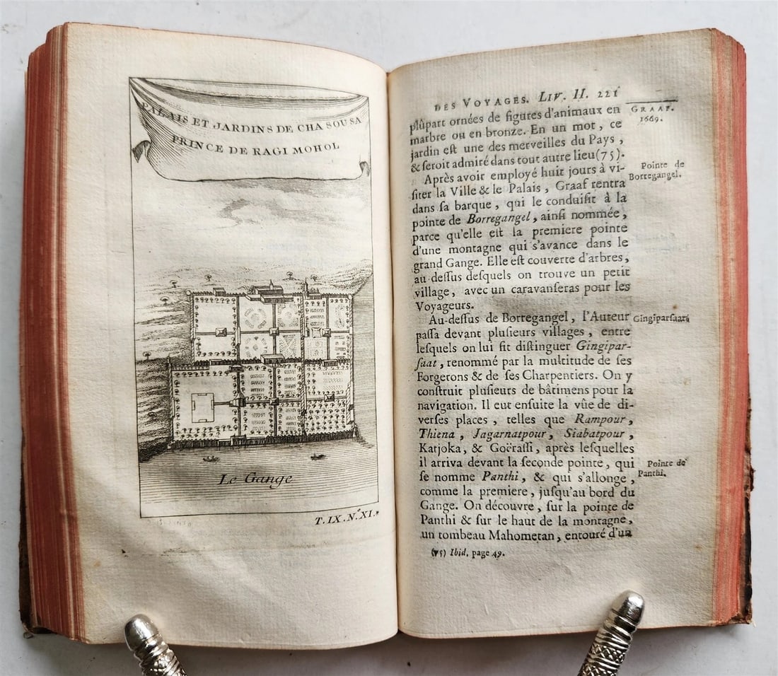 1751 HISTOIRE des VOYAGES VOL. 36 antique illustrated TRAVELS to INDIA - 7