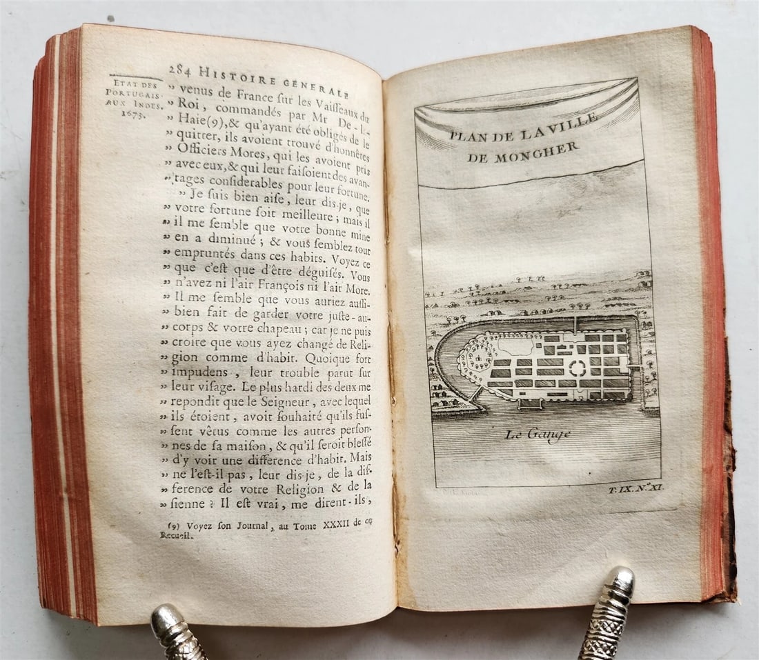 1751 HISTOIRE des VOYAGES VOL. 36 antique illustrated TRAVELS to INDIA - 8