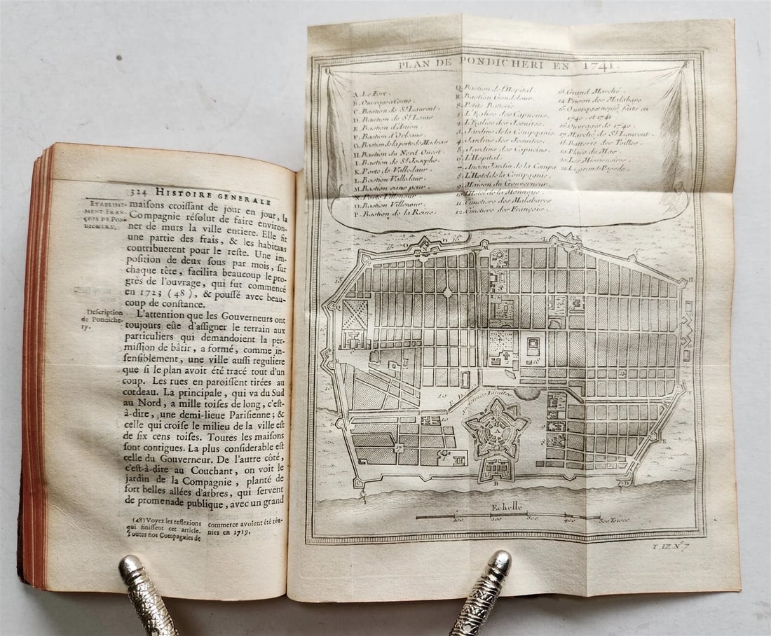 1751 HISTOIRE des VOYAGES VOL. 36 antique illustrated TRAVELS to INDIA - 9