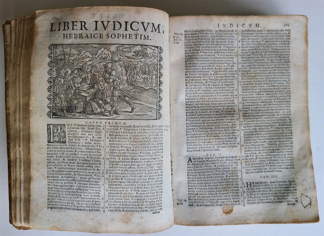 1648 BIBLE ILLUSTRATED in LATIN antique VELLUM BOUND BIBLIA SACRA - 11
