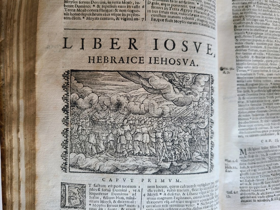 1648 BIBLE ILLUSTRATED in LATIN antique VELLUM BOUND BIBLIA SACRA - 12