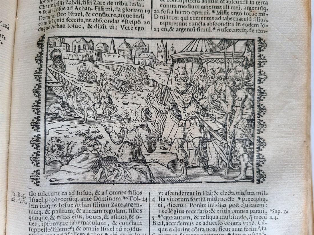 1648 BIBLE ILLUSTRATED in LATIN antique VELLUM BOUND BIBLIA SACRA - 13