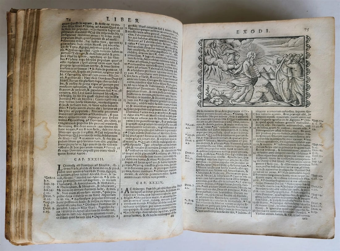 1648 BIBLE ILLUSTRATED in LATIN antique VELLUM BOUND BIBLIA SACRA - 7