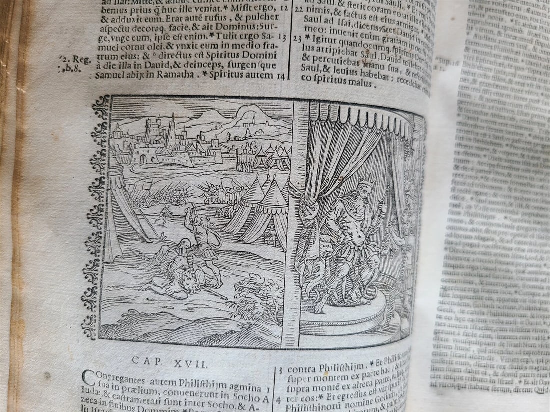 1648 BIBLE ILLUSTRATED in LATIN antique VELLUM BOUND BIBLIA SACRA - 9