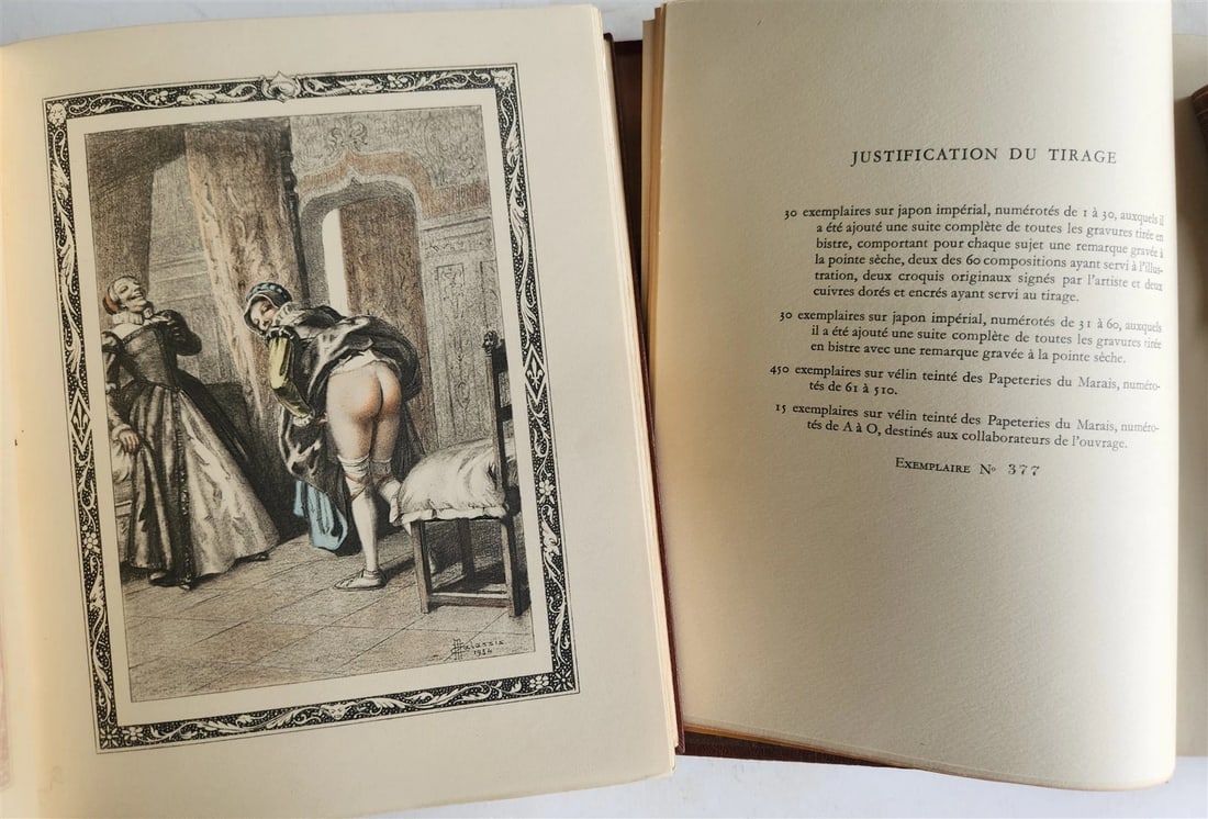1935 FRENCH EROTIC ILLUSTRATED antique Vies des Dames Galantes 3 VOLUMES - 17