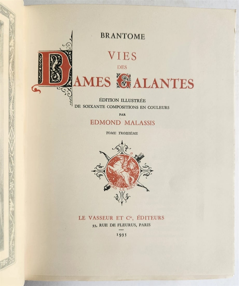1935 FRENCH EROTIC ILLUSTRATED antique Vies des Dames Galantes 3 VOLUMES - 8