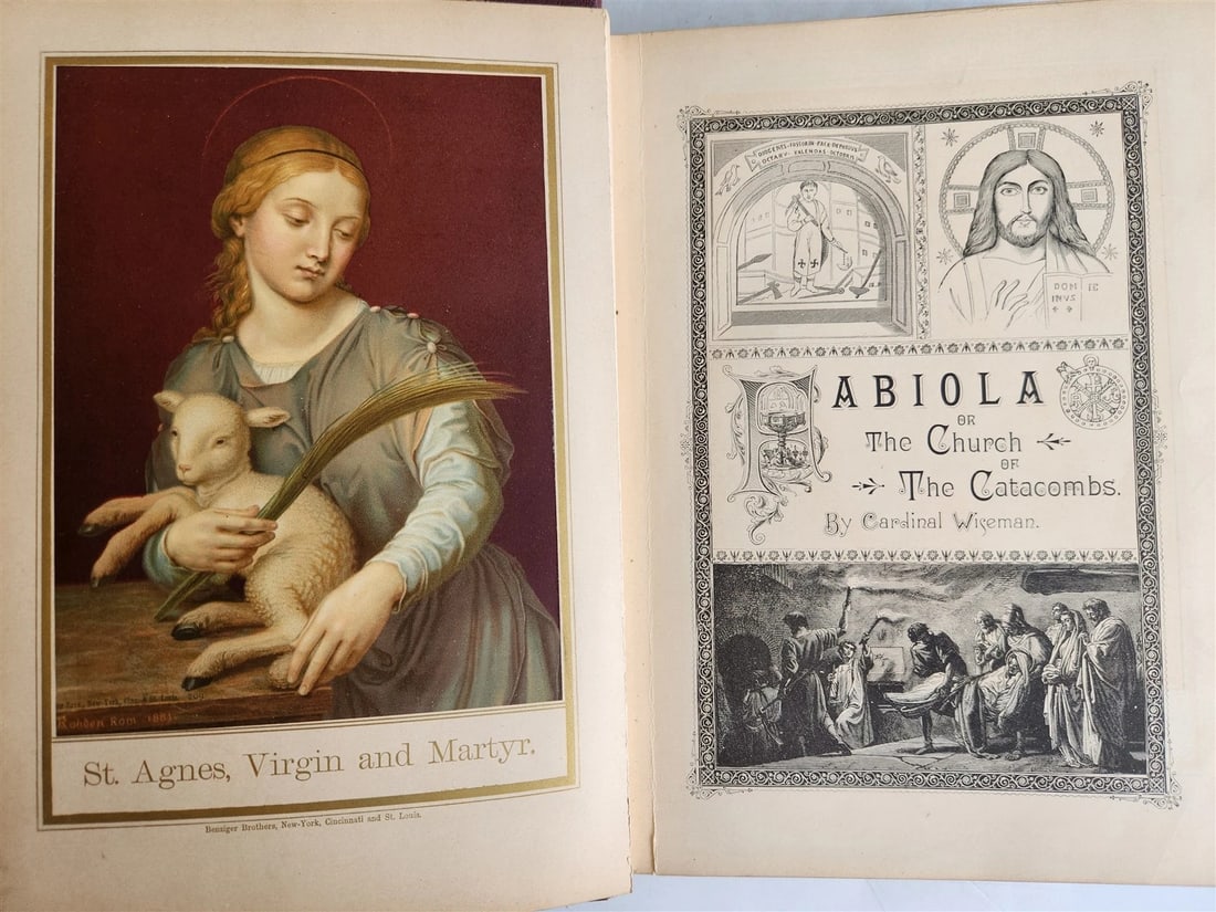 1885 FABIOLA or CHURCH of the CATACOMBS by Cardinal Wiseman illustrated ANTIQUE - 2