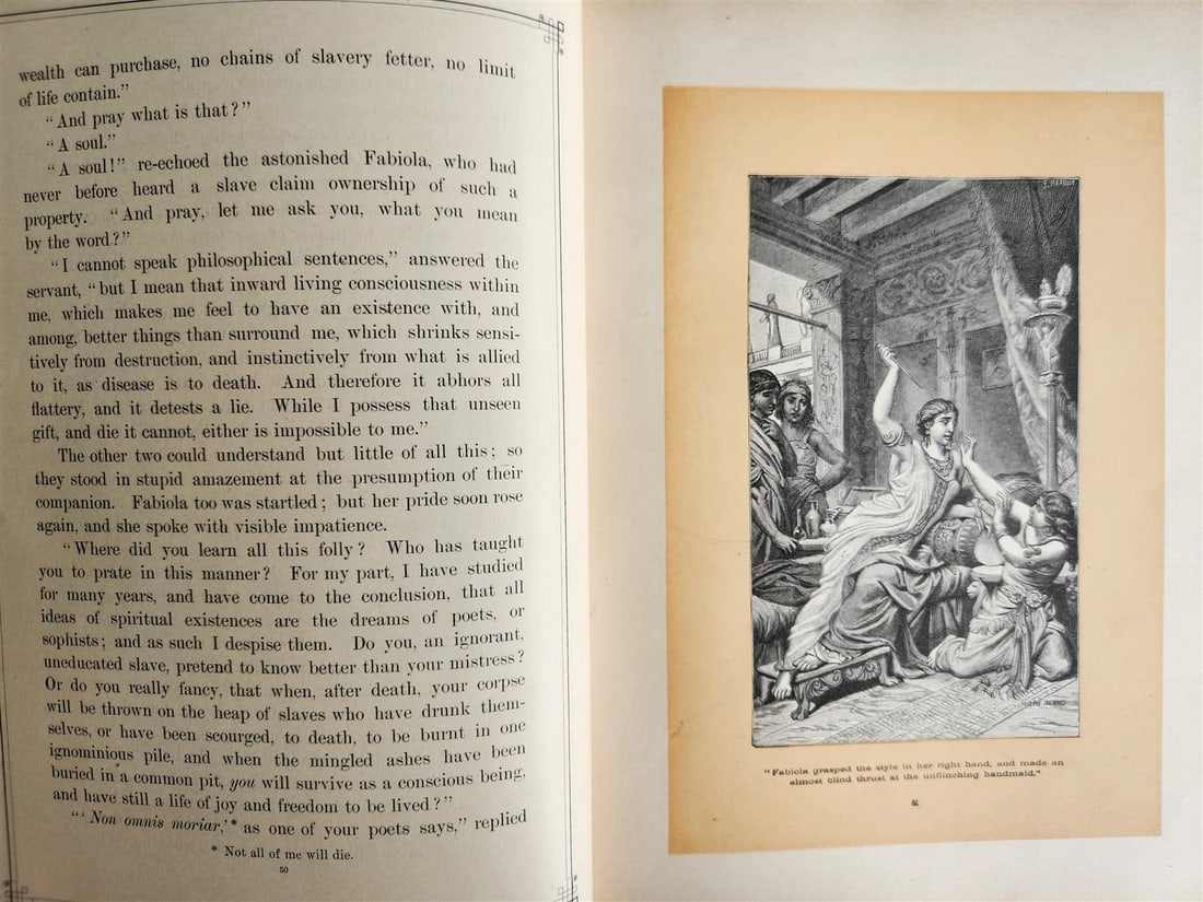 1885 FABIOLA or CHURCH of the CATACOMBS by Cardinal Wiseman illustrated ANTIQUE - 8