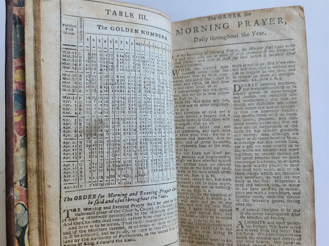1791 BOOK OF COMMON PRAYER & PSALTER ENGLISH ANTIQUE Cambridge - 3