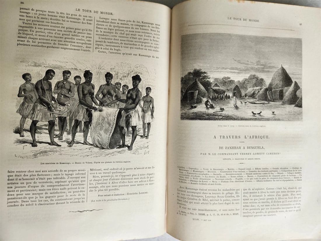 1877 HISTORY VOYAGES ILLUSTRATED antique COLOMBIA AFRICA MONGOLIA VIETNAM - 20