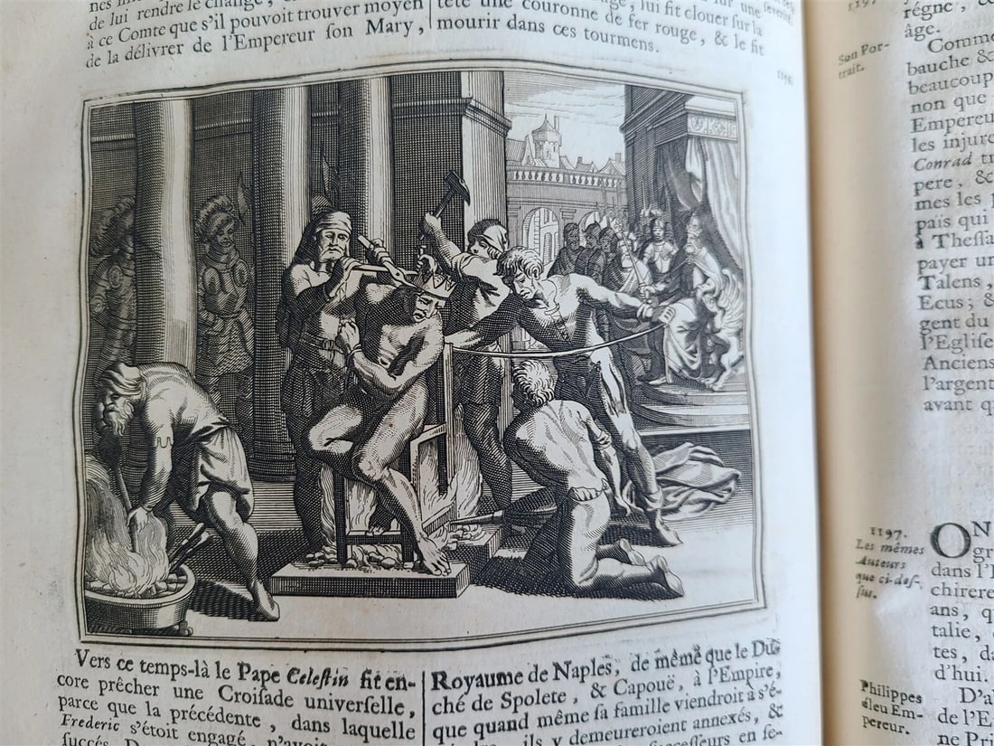 1703 WORLD'S HISTORY KING FRIEDRICH WILHELM I COAT OF ARMS antique ILLUSTRATED - 15
