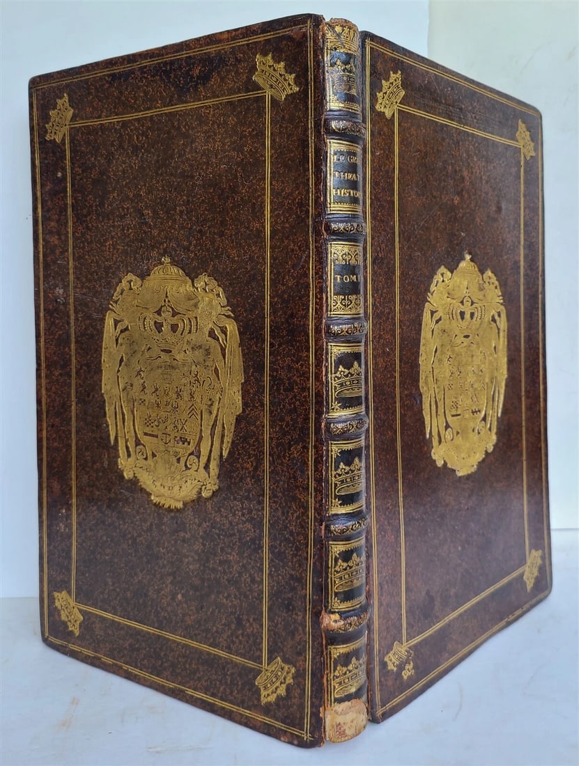 1703 WORLD'S HISTORY KING FRIEDRICH WILHELM I COAT OF ARMS antique ILLUSTRATED - 2