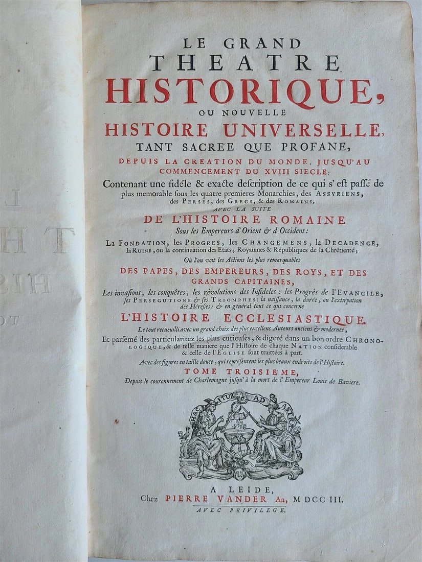 1703 WORLD'S HISTORY KING FRIEDRICH WILHELM I COAT OF ARMS antique ILLUSTRATED - 3