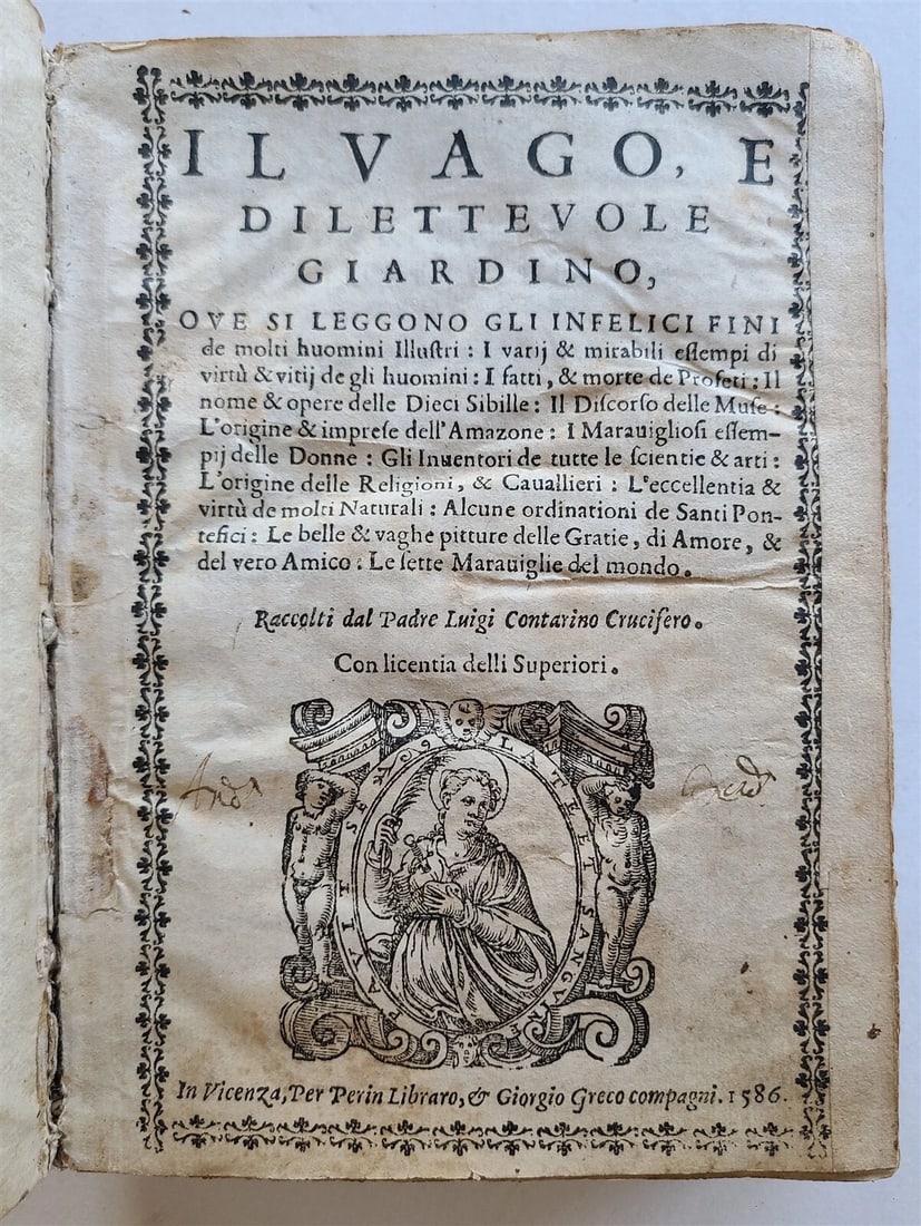 1586 IL VAGO & DILETTEVOLE GIARDINO by Luigi CONTARINI antique HISTORY vellum - 2