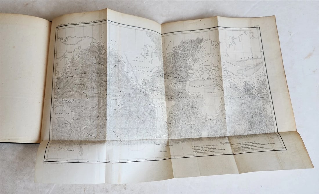 1856 PHYSICAL GEOGRAPHY of the SEA antique ILLUSTRATED w/MAPS in GERMAN - 3