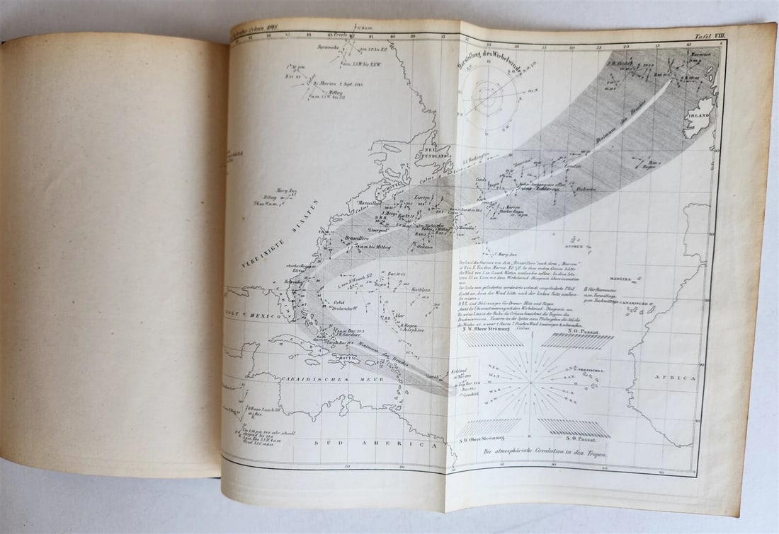1856 PHYSICAL GEOGRAPHY of the SEA antique ILLUSTRATED w/MAPS in GERMAN - 5