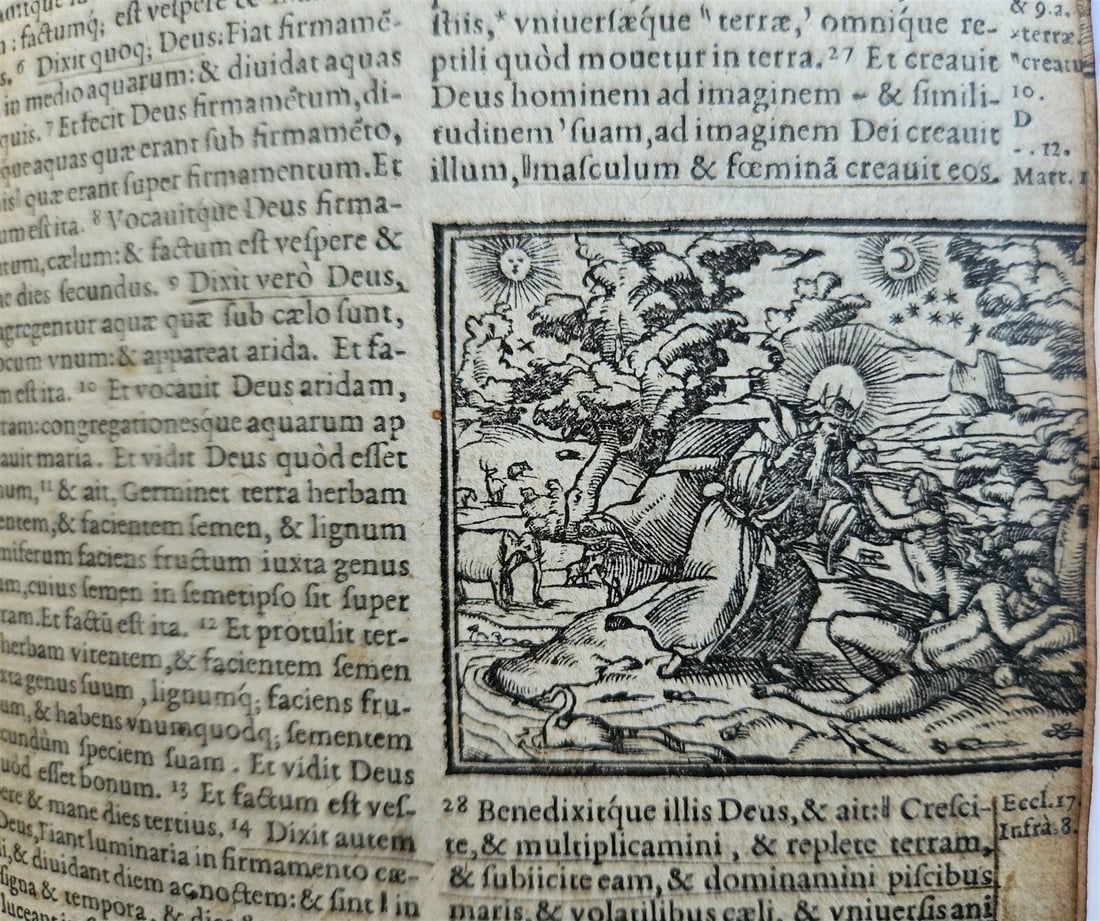 1563 BIBLE in LATIN antique ILLUSTRATED 16th century BIBLIA - 14