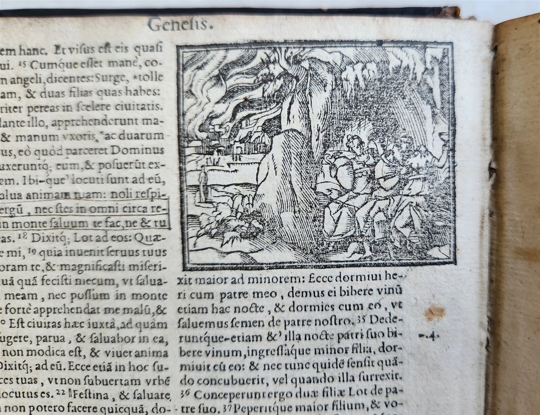 1563 BIBLE in LATIN antique ILLUSTRATED 16th century BIBLIA - 15
