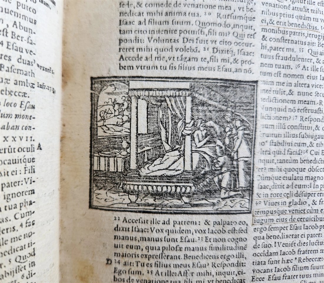 1563 BIBLE in LATIN antique ILLUSTRATED 16th century BIBLIA - 16