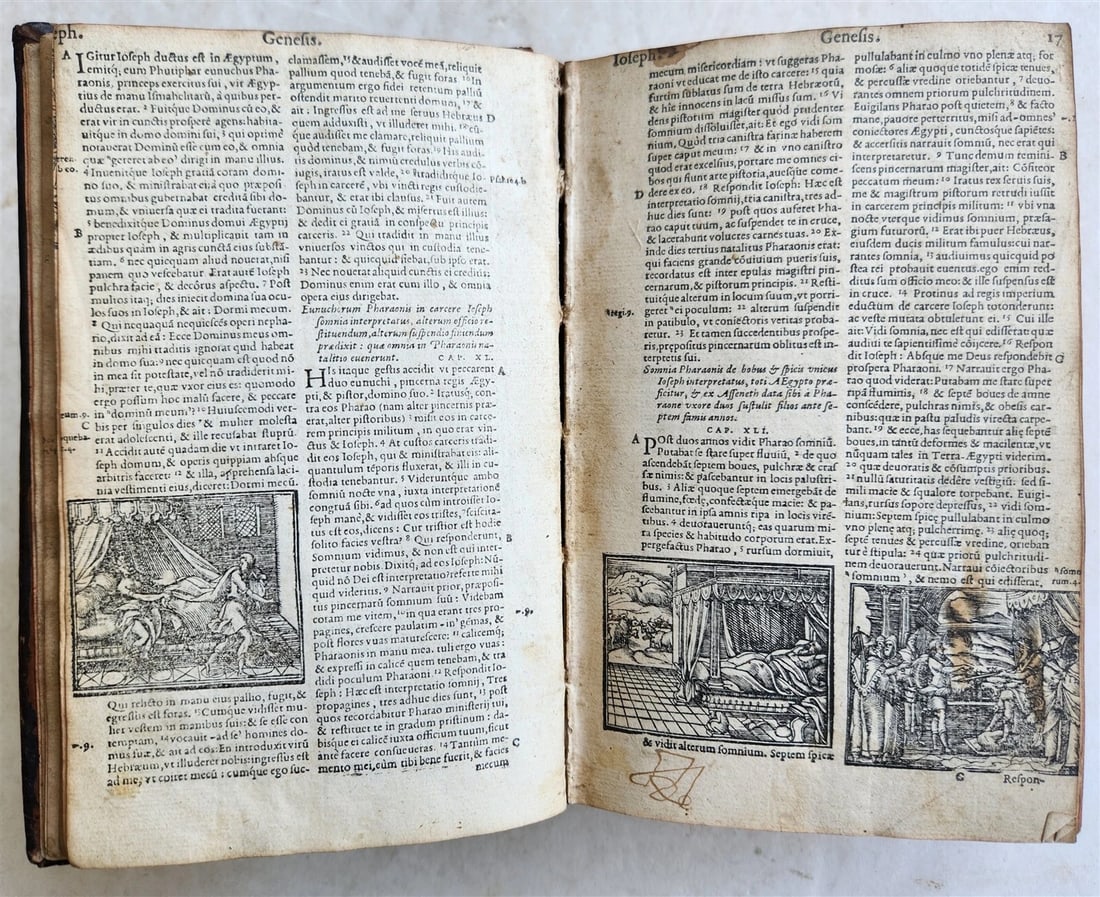 1563 BIBLE in LATIN antique ILLUSTRATED 16th century BIBLIA - 19