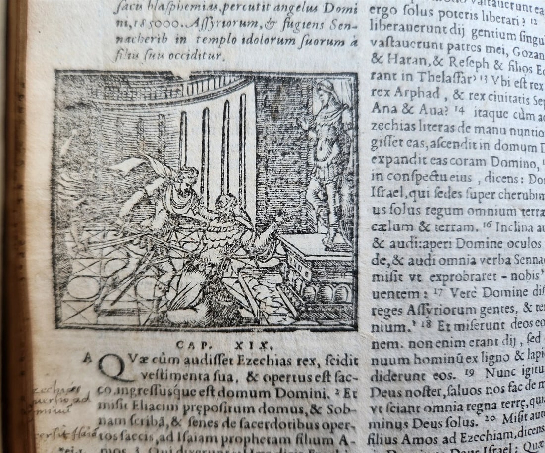 1563 BIBLE in LATIN antique ILLUSTRATED 16th century BIBLIA - 5