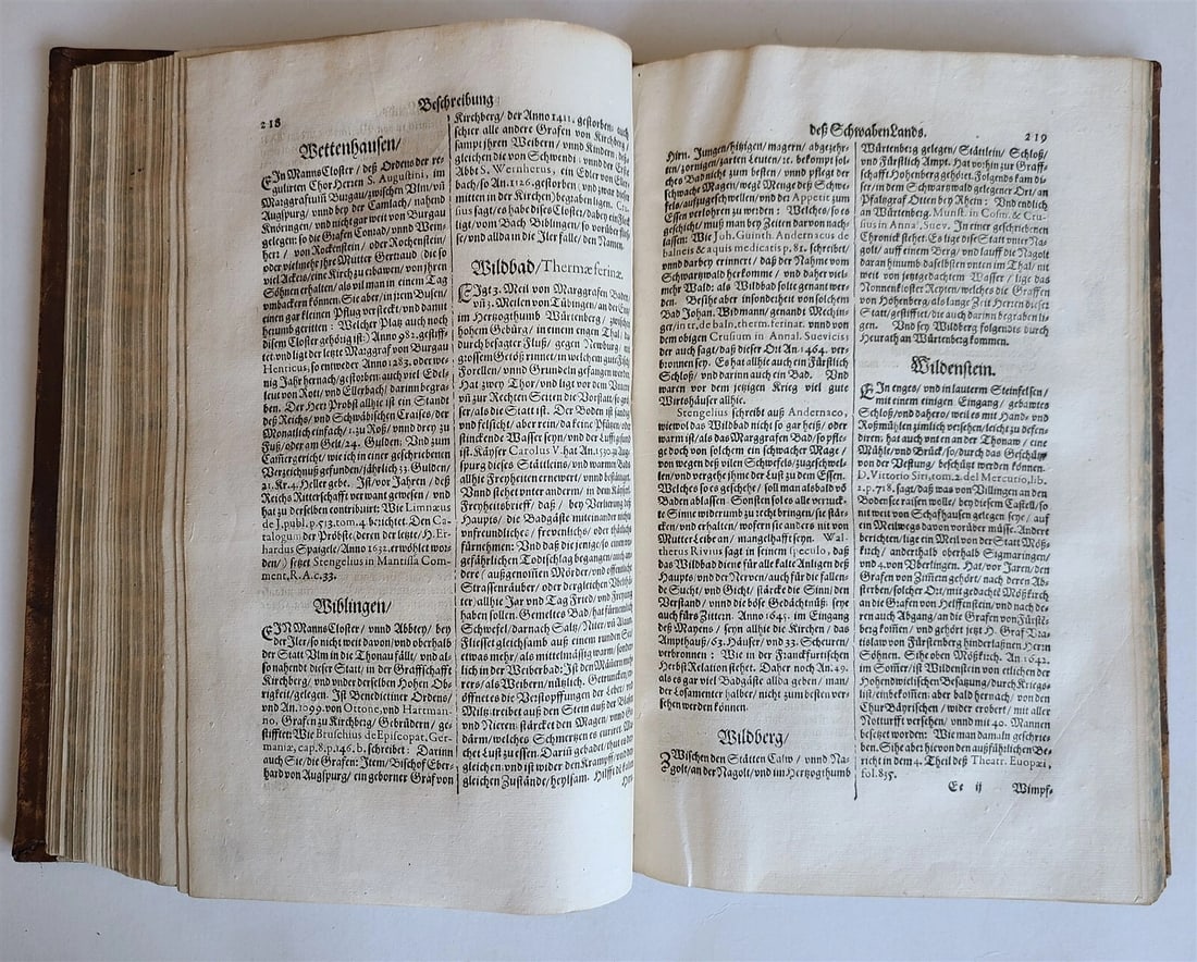 1654 GERMAN HISTORY & GEOGRAPHY of SWABIA antique Adam Gottlob von Moltke crest - 9