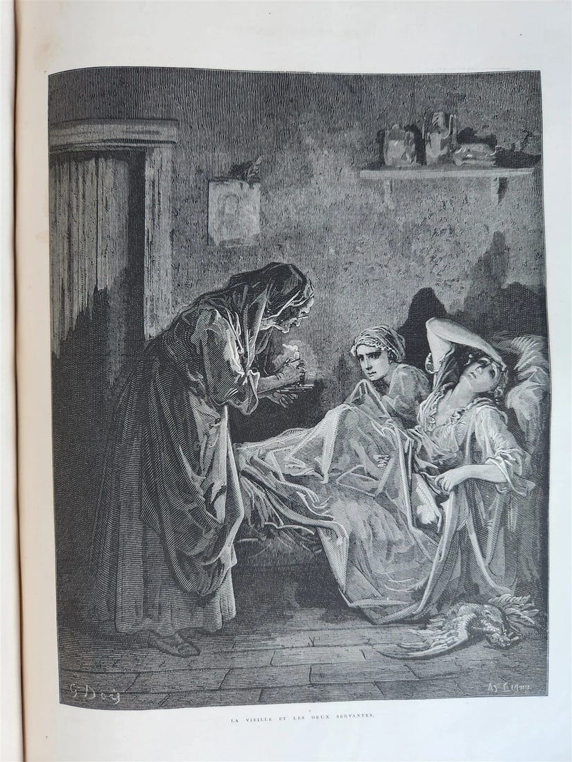1868 FABLES DE LA FONTAINE antique GUSTAVE DORE ILLUSTRATED MASSIVE FOLIO - 13