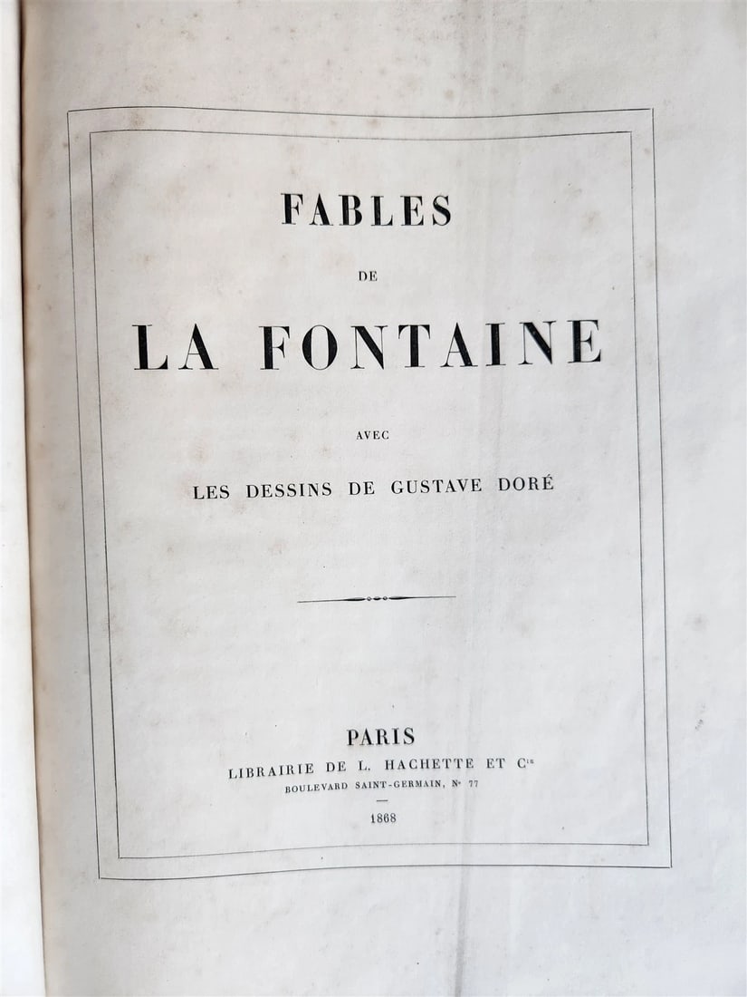 1868 FABLES DE LA FONTAINE antique GUSTAVE DORE ILLUSTRATED MASSIVE FOLIO - 3