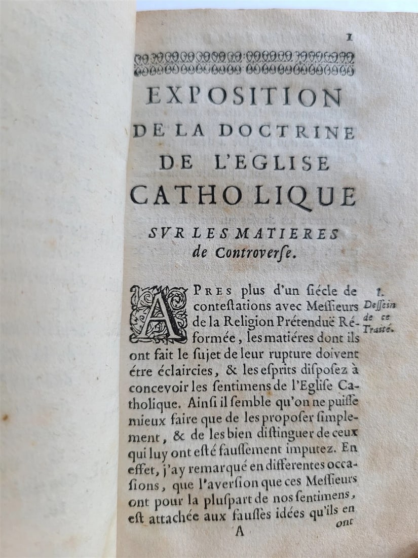 1681 EXPOSITION de la DOCTRINE DE L'EGLISE CATHOLIQUE antique THEOLOGY VELLUM - 7