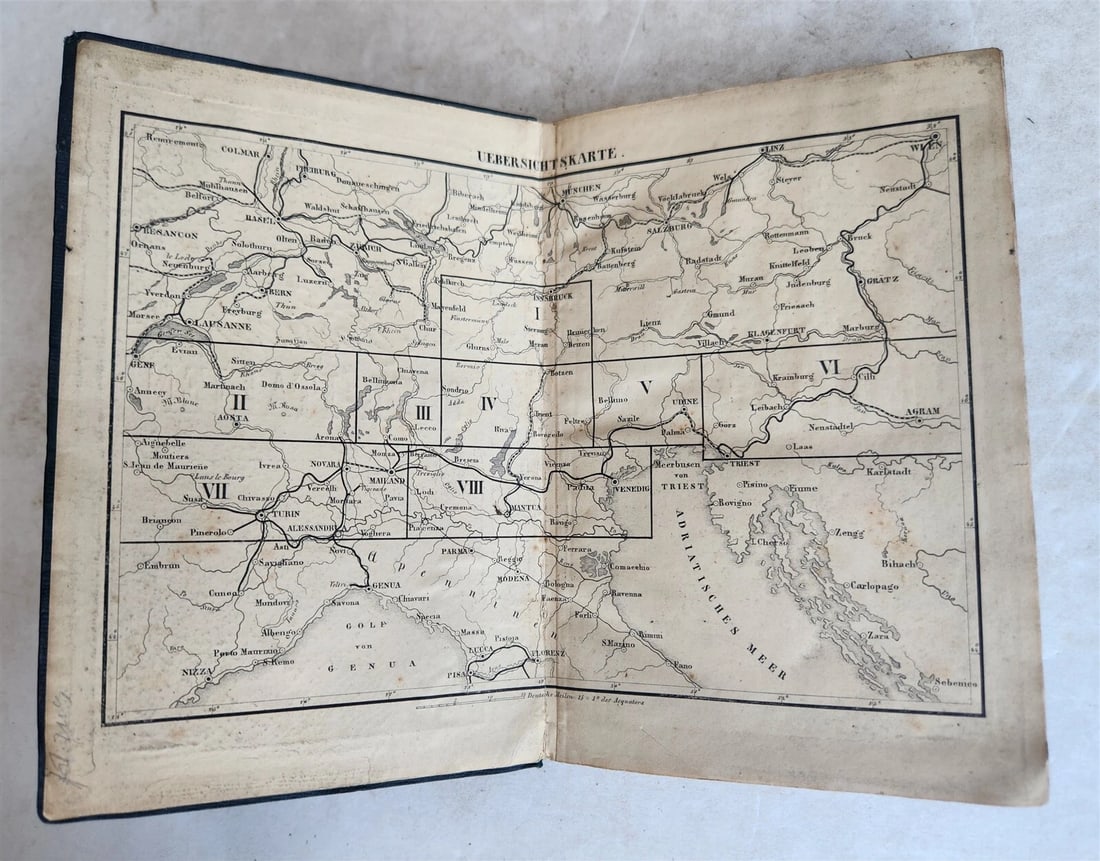 1857 ITALIAN TRAVELLER'S BOOK by Dr.FORSTER in GERMAN antique ILLUSTRATED w/MAPS - 2