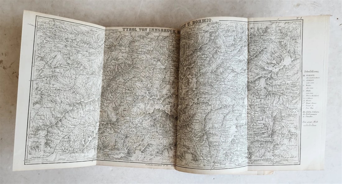 1857 ITALIAN TRAVELLER'S BOOK by Dr.FORSTER in GERMAN antique ILLUSTRATED w/MAPS - 8