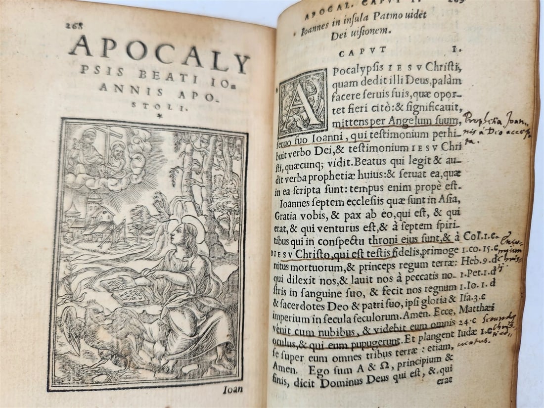 1548 BIBLE in LATIN FULLY ILLUSTRATED antique RARE pocket size NEW TESTAMENT - 12