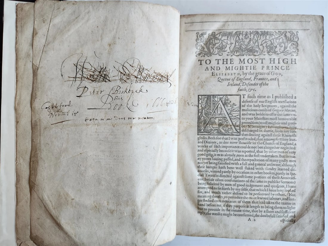 1601 BIBLE in ENGLISH antique FOLIO NEW TESTAMENT printed by Robert Barker - 3