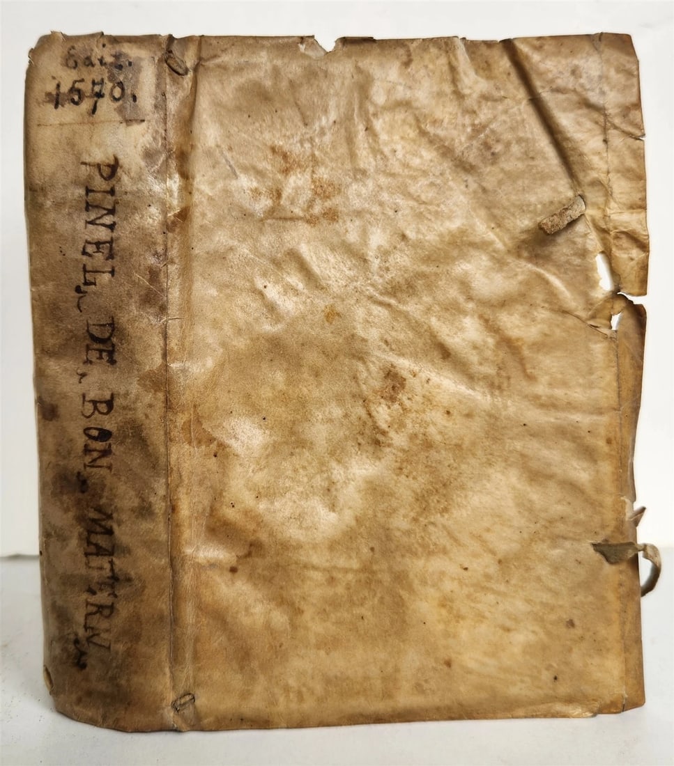 1570 LAW BOOK by ARII PINELI LUSITANI antique VELLUM BINDING w/ MANUSCRIPT TITLE - 2