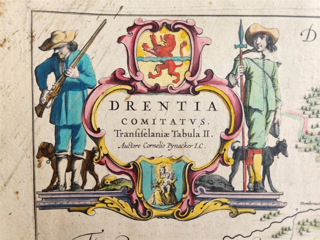 1640 Overijssel NETHERLANDS MAP by WILLEM BLAEU antique AUTHENTIC handcolored (1 of 4)