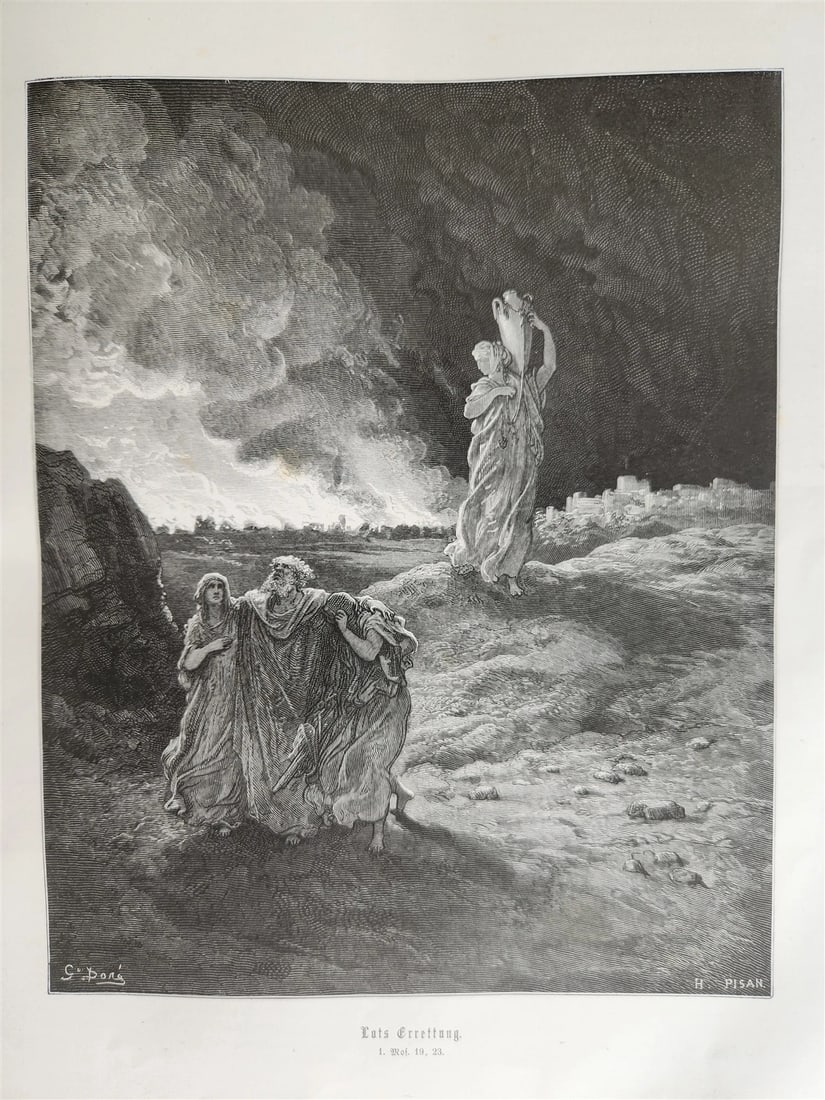 1870s BIBLE GUSTAVE DORE LLUSTRATED 2 VOLUMES MASSIVE FOLIO antique 230 plates - 15