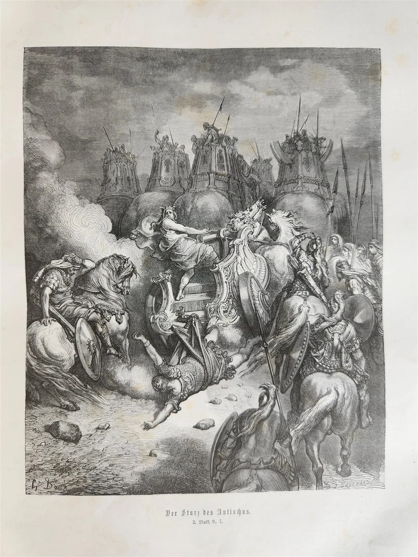 1870s BIBLE GUSTAVE DORE LLUSTRATED 2 VOLUMES MASSIVE FOLIO antique 230 plates - 18