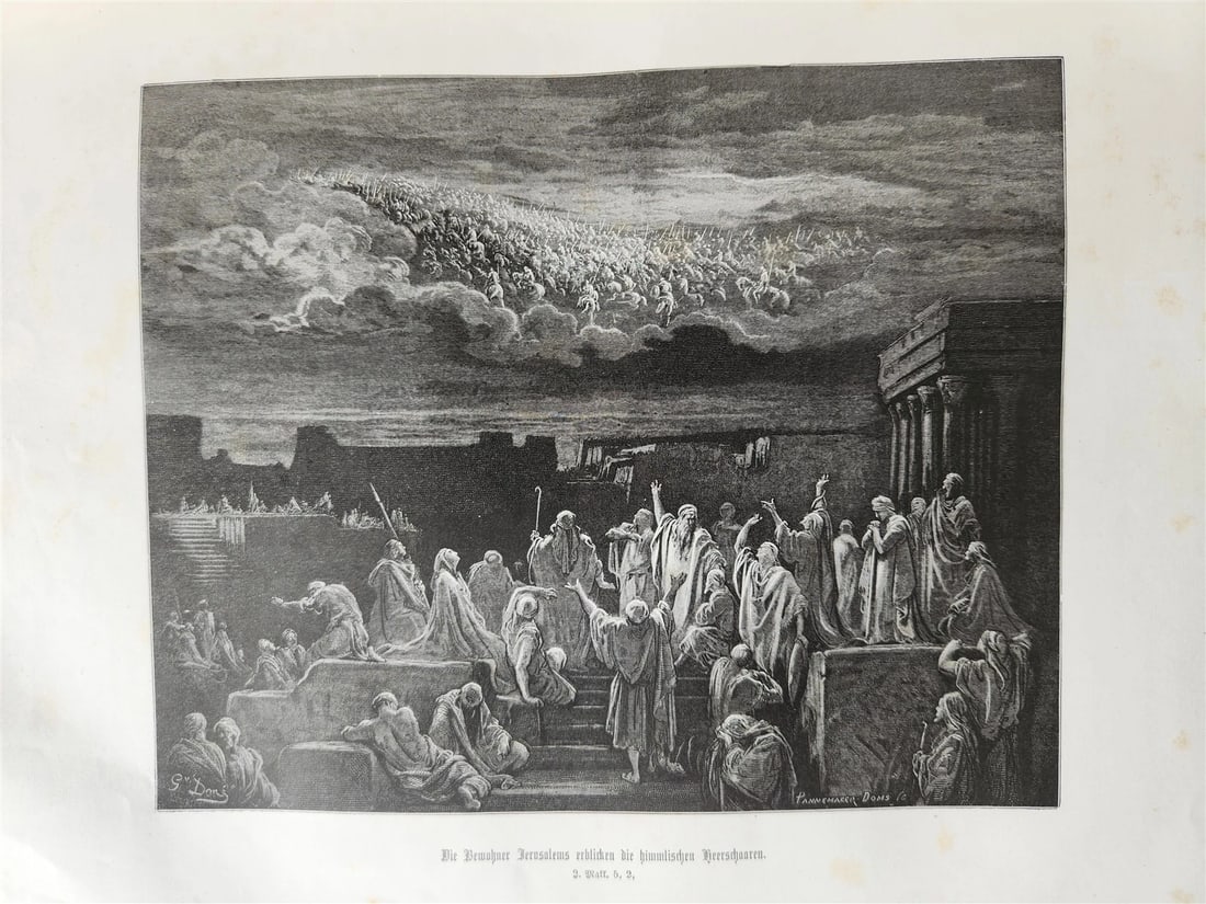 1870s BIBLE GUSTAVE DORE LLUSTRATED 2 VOLUMES MASSIVE FOLIO antique 230 plates - 20