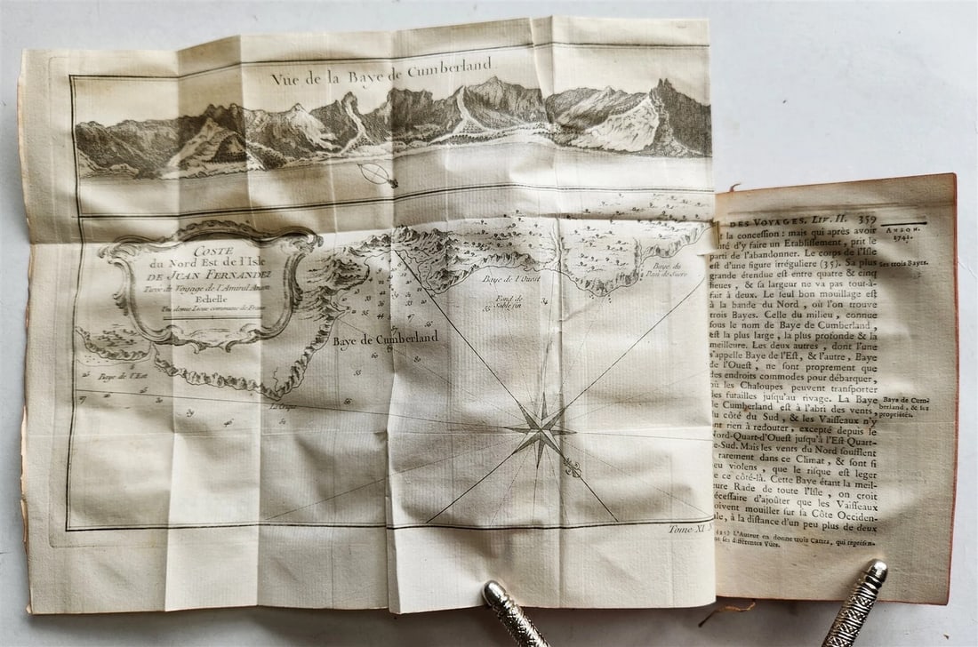 1753 HISTOIRE des VOYAGES antique illustrated S. AMERICA TRAVELS of GEORGE ANSON - 10