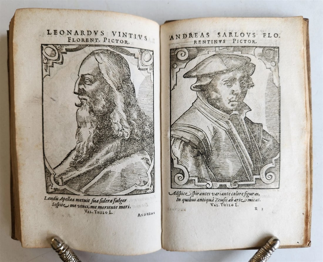 1589 PORTAITS of NOTABLE MEN ILLUSTRATED by Tobias Stimmer antique Icones sive.. - 16