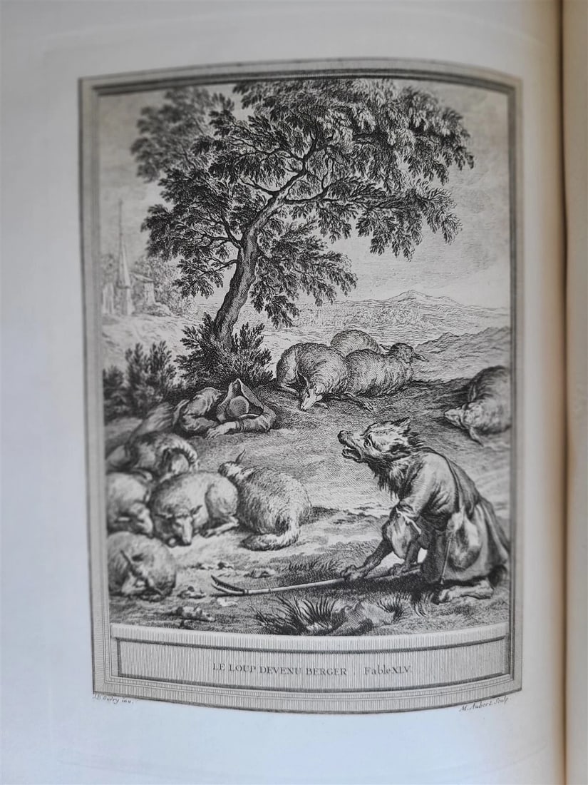 1886-87 FABLES DE LA FONTAINE ILLUSTRATED 4 FOLIO VOLUMES antique in FRENCH - 10